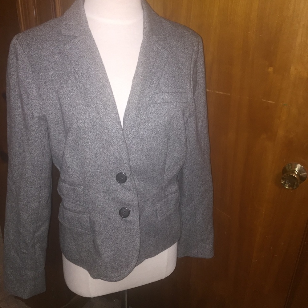 Women J.crew herringbone wool blazer jacket 12